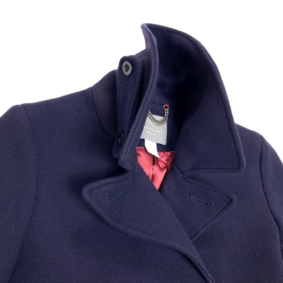 J. Crew Stadium Cloth by Nello Gori Wool Blend Classic Pea Coat Navy Blue 49360 - Picture 5 of 14